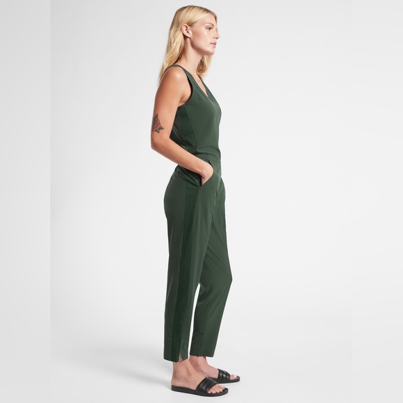 Athleta Brooklyn jumpsuit, Seaweed Snack color, size 4 - Picture 2 of 10